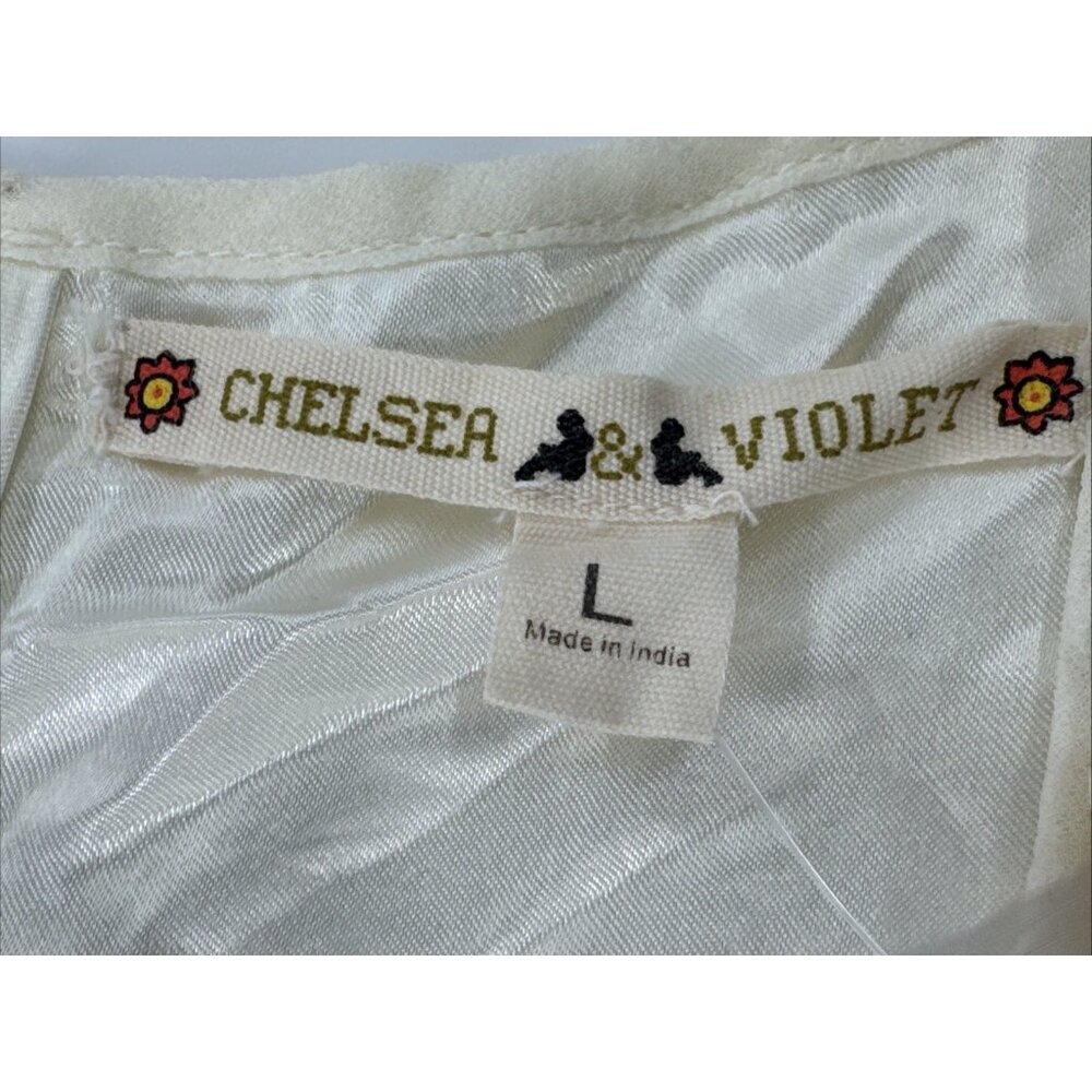 Chelsea Violet Shift Dress Womens Large Beige Sequins Sleeveless Lined $118 NEW - Picture 5 of 12